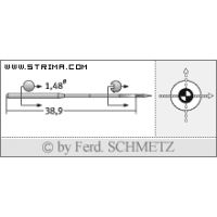 Strojové jehly pro průmyslové šicí stroje Schmetz MY 1014 C 90