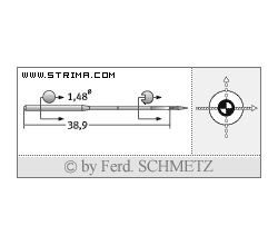 Strojové jehly pro průmyslové šicí stroje Schmetz MY 1014 C 90
