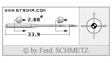 Strojové jehly pro průmyslové šicí stroje Schmetz SY 1963 90
