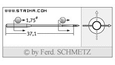 Strojové jehly pro průmyslové šicí stroje Schmetz TQX1 70