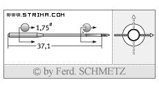 Strojové jehly pro průmyslové šicí stroje Schmetz TQX1 110