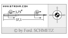 Strojové jehly pro průmyslové šicí stroje Schmetz TQX1 SUK 70