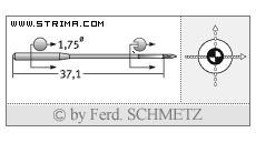 Strojové jehly pro průmyslové šicí stroje Schmetz TQX1 SUK 90