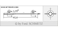 Strojové jehly pro průmyslové šicí stroje Schmetz TQX3 110