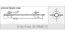 Strojové jehly pro průmyslové šicí stroje Schmetz TQX7 70
