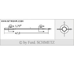Strojové jehly pro průmyslové šicí stroje Schmetz TQX7 70