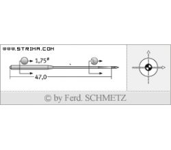 Strojové jehly pro průmyslové šicí stroje Schmetz TQX7 SES 70