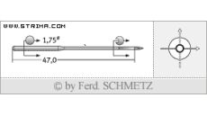 Strojové jehly pro průmyslové šicí stroje Schmetz TQX7 SPI 70