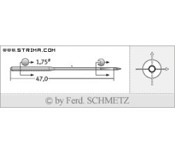 Strojové jehly pro průmyslové šicí stroje Schmetz TQX7 SPI 70