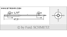 Strojové jehly pro průmyslové šicí stroje Schmetz TQX7 SPI 90