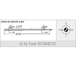 Strojové jehly pro průmyslové šicí stroje Schmetz TQX7 SUK 70