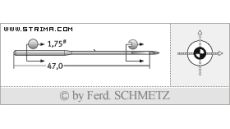 Strojové jehly pro průmyslové šicí stroje Schmetz TQX7 SUK 100