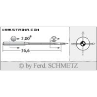 Strojové jehly pro průmyslové šicí stroje Schmetz UY 113 GHS 90