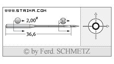 Strojové jehly pro průmyslové šicí stroje Schmetz UY 113 GS 90