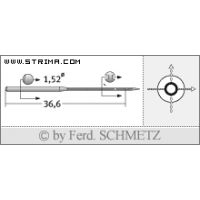 Strojové jehly pro průmyslové šicí stroje Schmetz UY 118 GAS 65