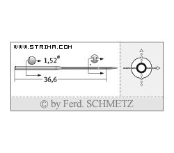 Strojové jehly pro průmyslové šicí stroje Schmetz UY 118 GAS 65