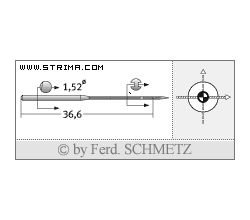 Strojové jehly pro průmyslové šicí stroje Schmetz UY 118 GAS SES 70