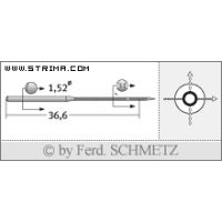 Strojové jehly pro průmyslové šicí stroje Schmetz UY 118 GKS 75