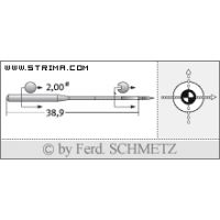 Strojové jehly pro průmyslové šicí stroje Schmetz UY 121 GBS 75
