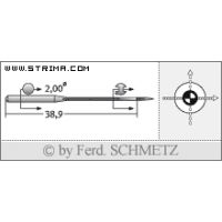 Strojové jehly pro průmyslové šicí stroje Schmetz UY 121 GHS 65