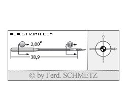 Strojové jehly pro průmyslové šicí stroje Schmetz UY 121 GJS 70