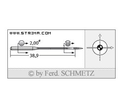 Strojové jehly pro průmyslové šicí stroje Schmetz UY 128 GAS SES 65