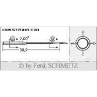 Strojové jehly pro průmyslové šicí stroje Schmetz UY 128 GAS SKL 80