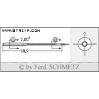 Strojové jehly pro průmyslové šicí stroje Schmetz UY 128 GAS SPI 70