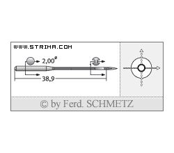Strojové jehly pro průmyslové šicí stroje Schmetz UY 128 GAS SPI 70