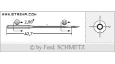 Strojové jehly pro průmyslové šicí stroje Schmetz UY 147 GS 140