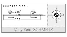Strojové jehly pro průmyslové šicí stroje Schmetz UY 163 GAS SUK 80