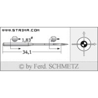 Strojové jehly pro průmyslové šicí stroje Schmetz UY 180 GAS 110