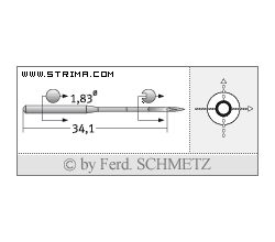 Strojové jehly pro průmyslové šicí stroje Schmetz UY 180 GS 80