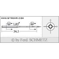 Strojové jehly pro průmyslové šicí stroje Schmetz UY 180 GS 90