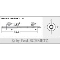 Strojové jehly pro průmyslové šicí stroje Schmetz UY 180 GS 100