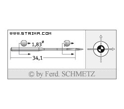 Strojové jehly pro průmyslové šicí stroje Schmetz UY 180 GLS SERV 7 130