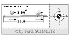 Strojové jehly pro průmyslové šicí stroje Schmetz 134 CR SUK 110