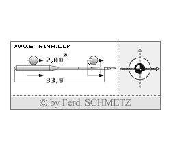 Strojové jehly pro průmyslové šicí stroje Schmetz 134 CR SUK 110
