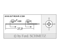 Strojové jehly pro průmyslové šicí stroje Schmetz 292 55