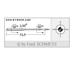 Strojové jehly pro průmyslové šicí stroje Schmetz 134 CL SUK SERV 1 130