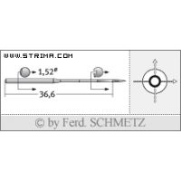 Strojové jehly pro průmyslové šicí stroje Schmetz UY 118 GBS 75