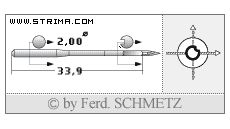 Strojové jehly pro průmyslové šicí stroje Schmetz 134 CL 100