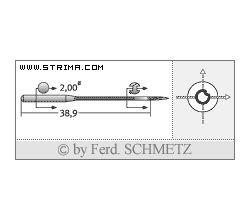Strojové jehly pro průmyslové šicí stroje Schmetz 5463-35 110