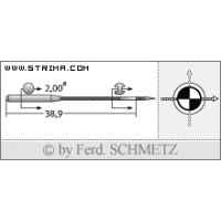 Strojové jehly pro průmyslové šicí stroje Schmetz UY 128 GAS SKF 80