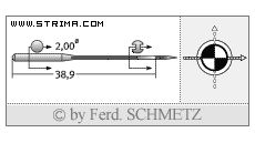 Strojové jehly pro průmyslové šicí stroje Schmetz UY 128 GAS SKF 80
