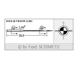 Strojové jehly pro průmyslové šicí stroje Schmetz UY 128 GAS SKF 80