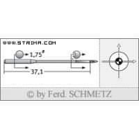 Strojové jehly pro průmyslové šicí stroje Schmetz TQX1 SES 100