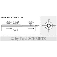 Strojové jehly pro průmyslové šicí stroje Schmetz 29-C-150 90