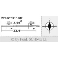 Strojové jehly pro průmyslové šicí stroje Schmetz 134 DI 140