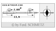 Strojové jehly pro průmyslové šicí stroje Schmetz 134 DI 140